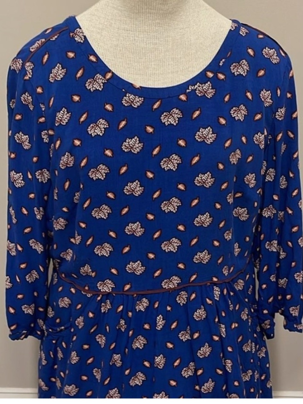 Boden Autumn Leaves Long Sleeve Knee length Fall Dress 16L - Picture 6 of 10